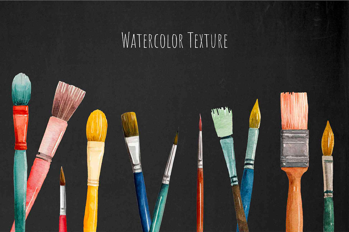 Watercolor drawing brushes set, an Object Illustration by Art and Funny (Photo 2 of 3)