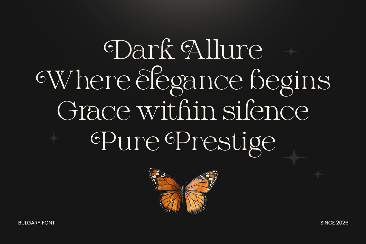 Stylish Logo Font - Bulgary, a Serif Font by Umitype (Photo 2 of 8)