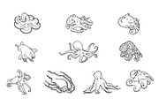 Breeds Octopus Hand-Drawn Vol. 1, an Animal Illustration by SLAB! Design (Thumbnail 2 of 3)