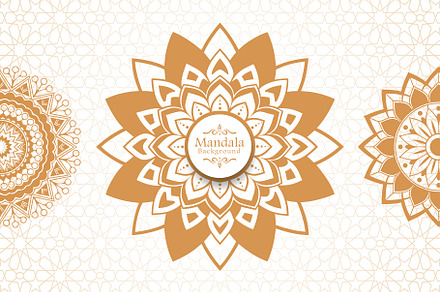 Seamless Golden Mandala Pattern