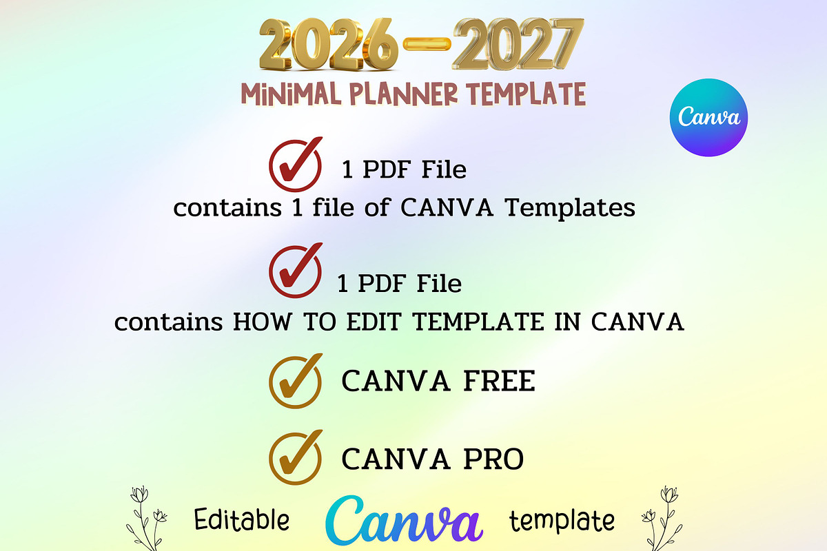 2026-2027 Minimal Planner Template, a Print Template by Adalin Shop (Photo 12 of 12)