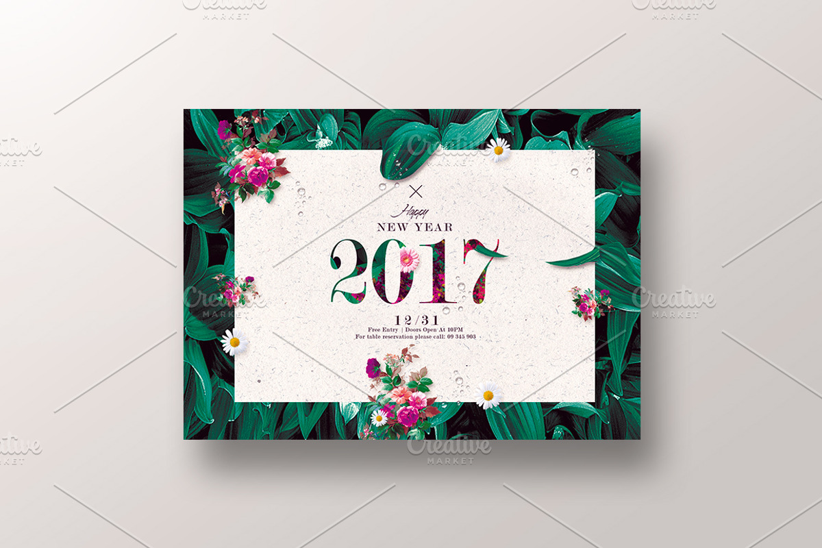 Classy New Year - Floral Invitation, a Templates & Theme by Rome B Creation (Photo 3 of 4)