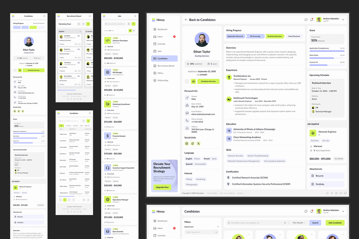 Hirezy - Recruitment Dashboard, an UI Kit Template by peterdraw (Photo 7 of 7)