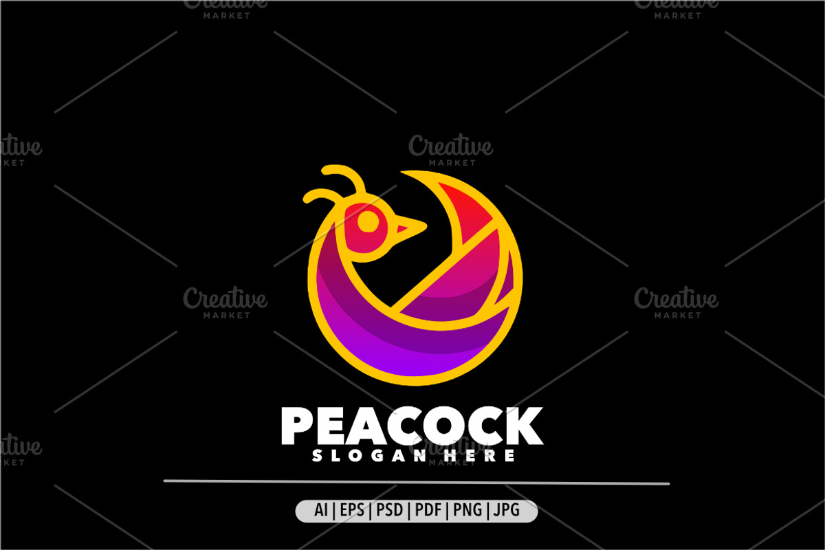 Peacock gradient logo template, a Branding & Logo Template by Bayuktx