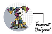 Colorful Patchwork Dog Clipart, an Illustration by Pixels.Craft (Thumbnail 2 of 6)