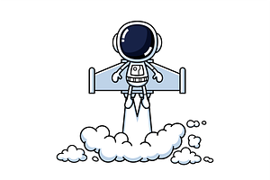 Cute Astronaut With Jet Pack