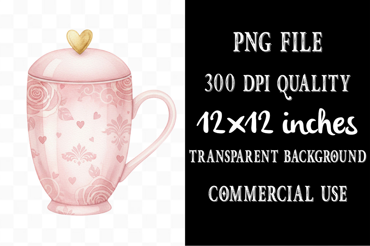 Valentine's Day Coffee Cup Clipart, an Illustration by Designking (Photo 4 of 5)