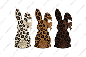 Hand Painted Leopard Easter Bunny, an Illustration by CraftArtStudio