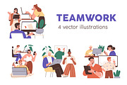 People working in teams concept set, a Person Illustration by Good Studio (Thumbnail 1 of 5)