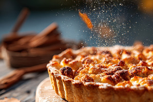 Autumn pie with cinnamon and leaves, a Food & Drink Photo by AlyaAnd