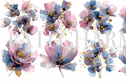 10 Navy Abstract Floral Clipart, an Illustration by Pati Charm Studio (Thumbnail 2 of 8)