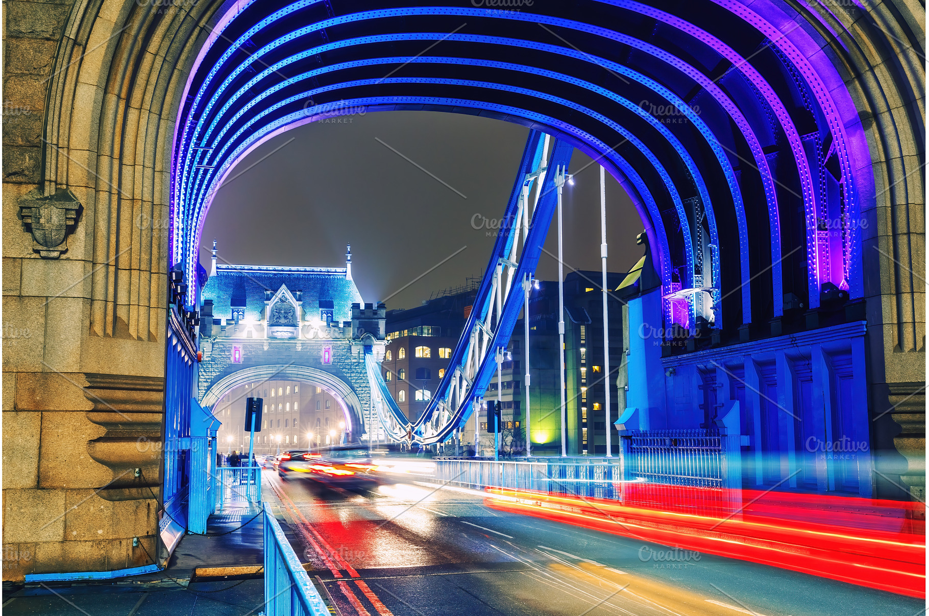 Tower bridge in London at night, an Architecture Photo by sborisov