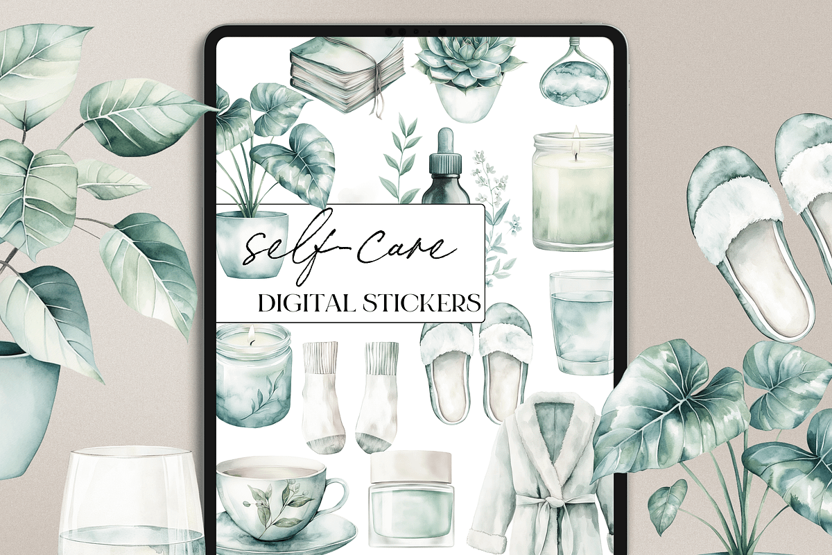 Watercolor Self-Care Clip Art, a Graphic by Asha Glenn Design Studio (Photo 2 of 5)