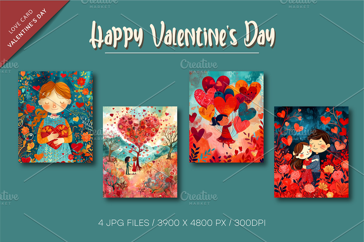 Valentine's Day Cards. Love cards, a Decorative Illustration by KENO Mascots (Photo 2 of 8)