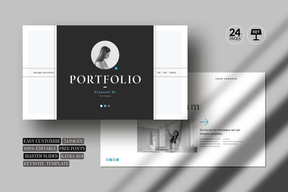 Portfolio Keynote Template, a Presentation Template by White Graphic (Photo 1 of 8)