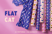 Flat Cat Modern Patterns, a Pattern Graphic by Tiger and Flower (Thumbnail 12 of 21)