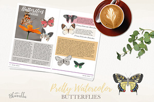 Watercolor Butterfly Clipart Set