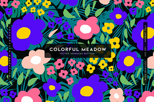 Colorful Meadow Vector Pattern