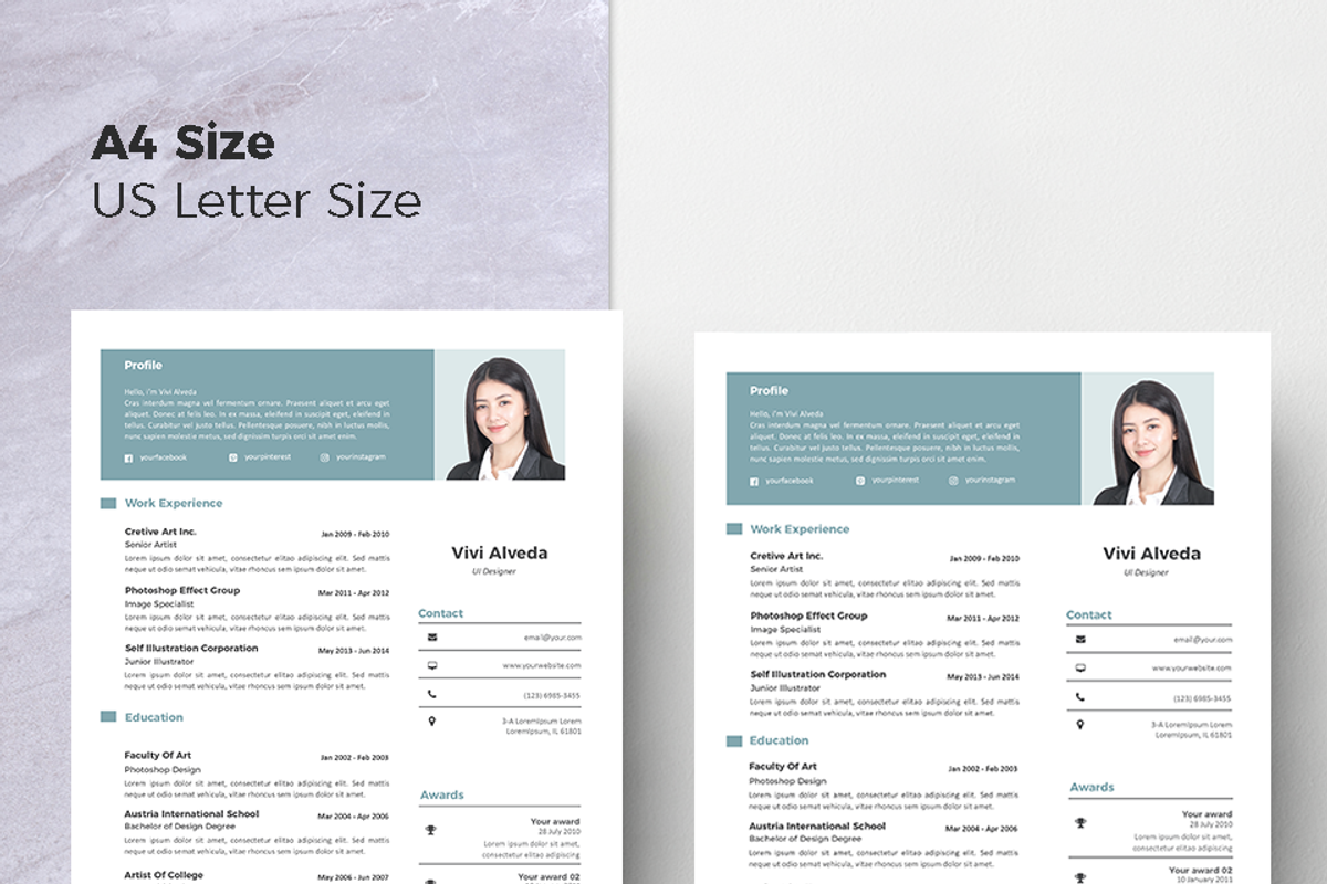 Modern Resume & CV Template, a Resume Template by Hito Graphic (Photo 8 of 8)