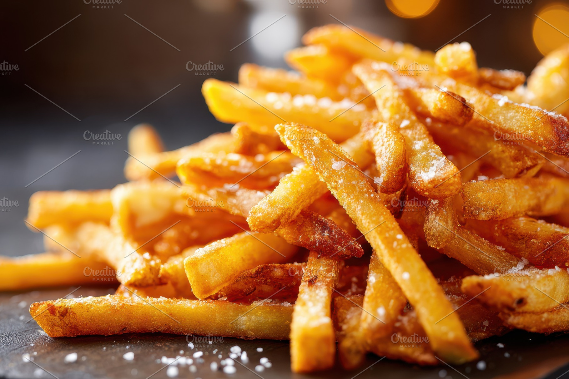 Crispy french fries with salt, a Food & Drink Photo by AlyaAnd
