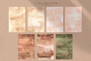 Watercolor Modern Abstract Set