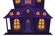 Spooky Halloween haunted house, a Seasonal Illustration by Yayasya (Thumbnail 3 of 3)