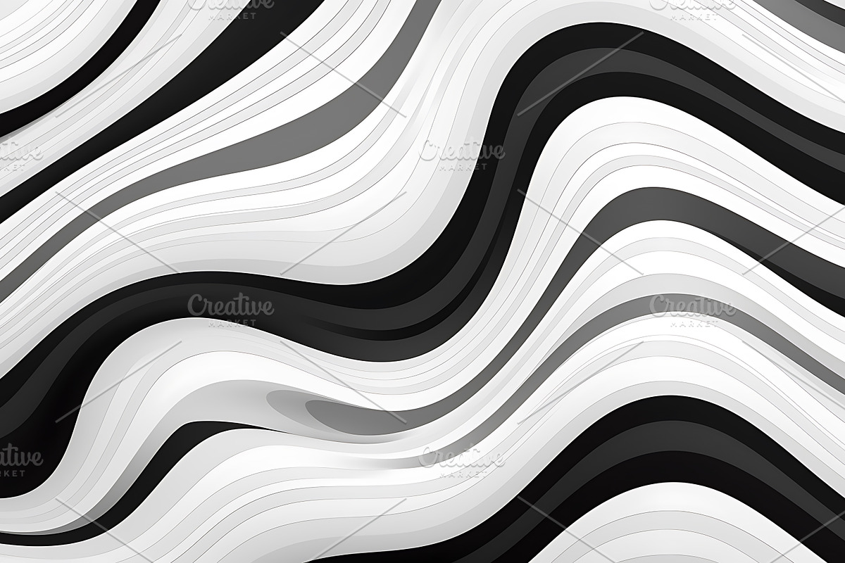 Black and white trippy wave patterns, a Pattern Graphic by Shahjahangdb1 (Photo 5 of 7)