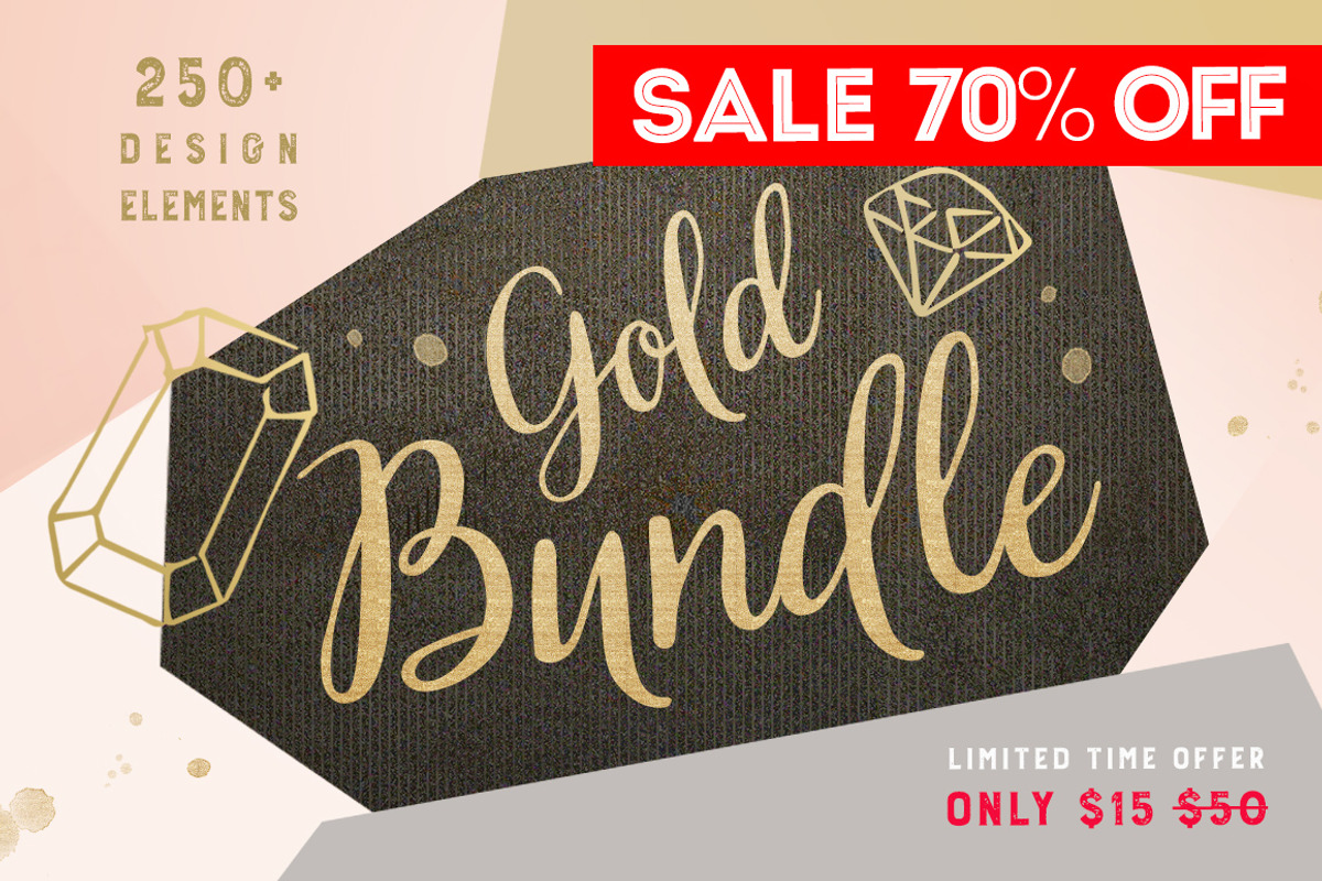 70% OFF - Gold Christmas BUNDLE, an Object Graphic by DigitalCloud (Photo 1 of 10)