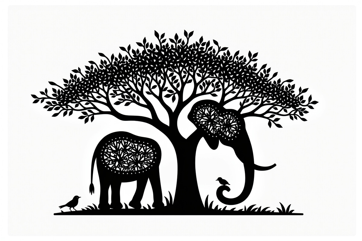 Silhouette of a Cute Elephant vector, an Illustration by Amazin_art (Photo 2 of 21)