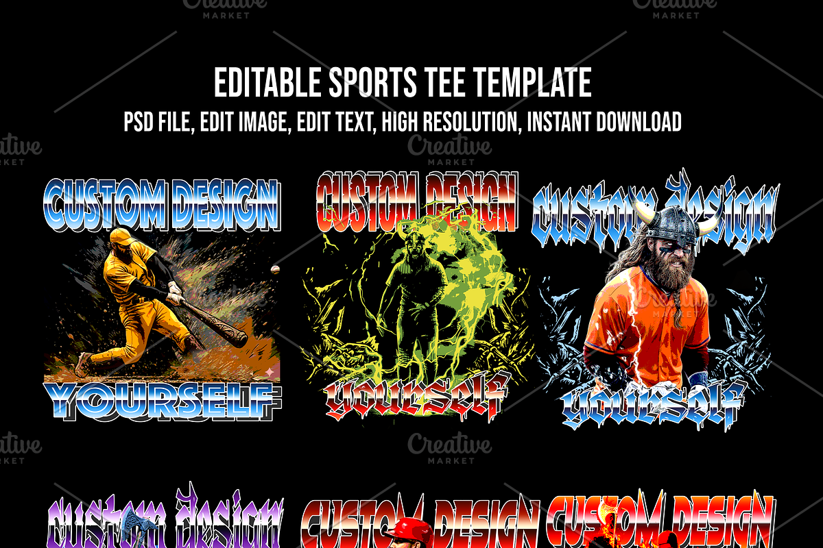 Custom Sports T-Shirt Design PSD