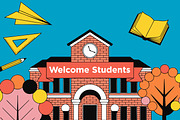 Geometric Back to School Poster, a Poster Template by hkmonir (Thumbnail 3 of 4)