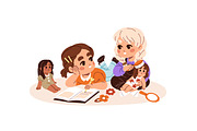 Happy kids play games with toys set, a Person Illustration by PaperTrident (Thumbnail 7 of 12)