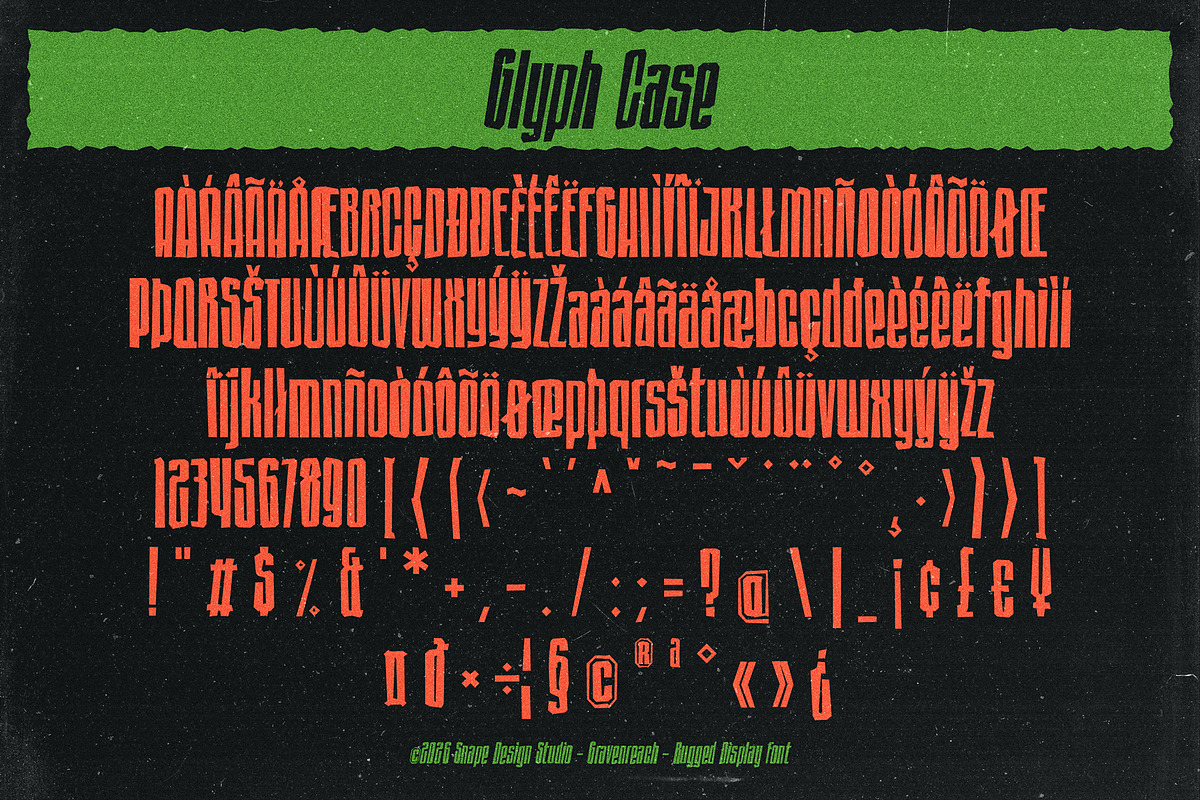 Gravenreach - Rugged Display Font, a Sans Serif Font by Snape Design Studio (Photo 5 of 12)