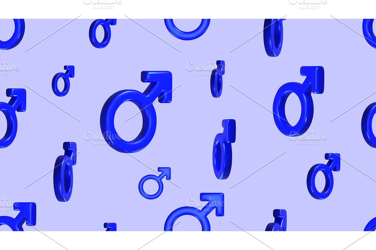 Blue gender symbols float in a, an Object Illustration by Woters little shop