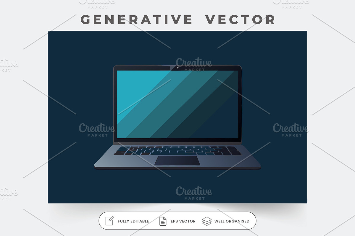 A black laptop mockup positioned aga, a Graphic by Iftikhar Alam