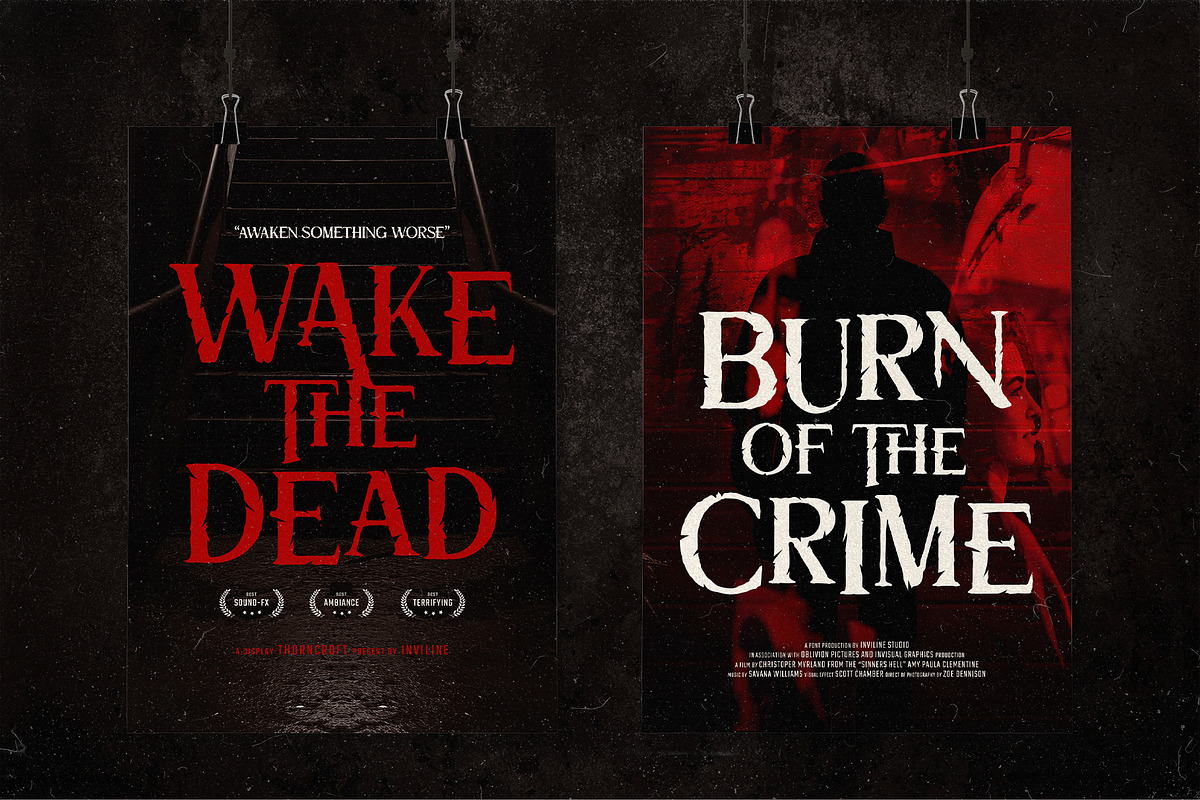 Thorncroft - Serif Grunge Horror, a Serif Font by Inviline.co (Photo 9 of 15)