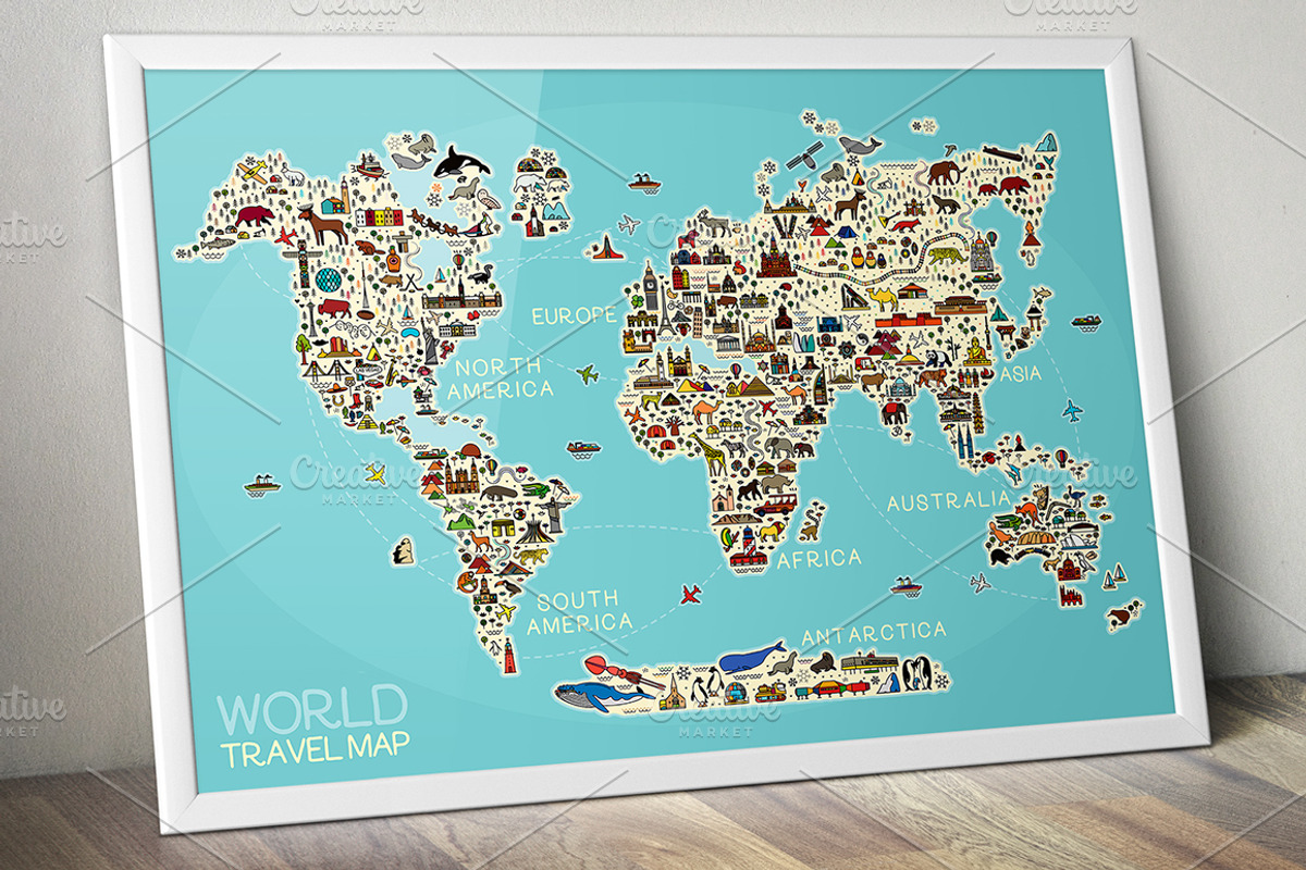 World Travel Map, an Illustration by Moloko88 (Photo 2 of 11)