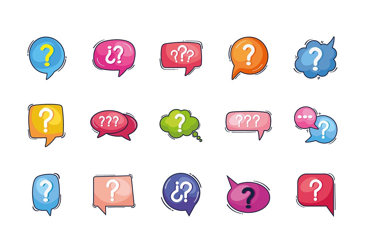 Colorful Question Mark Icon Set