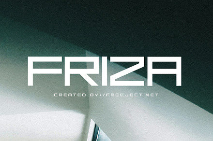 Friza - Futuristic Display Font, a Sans Serif Font by freeject.net