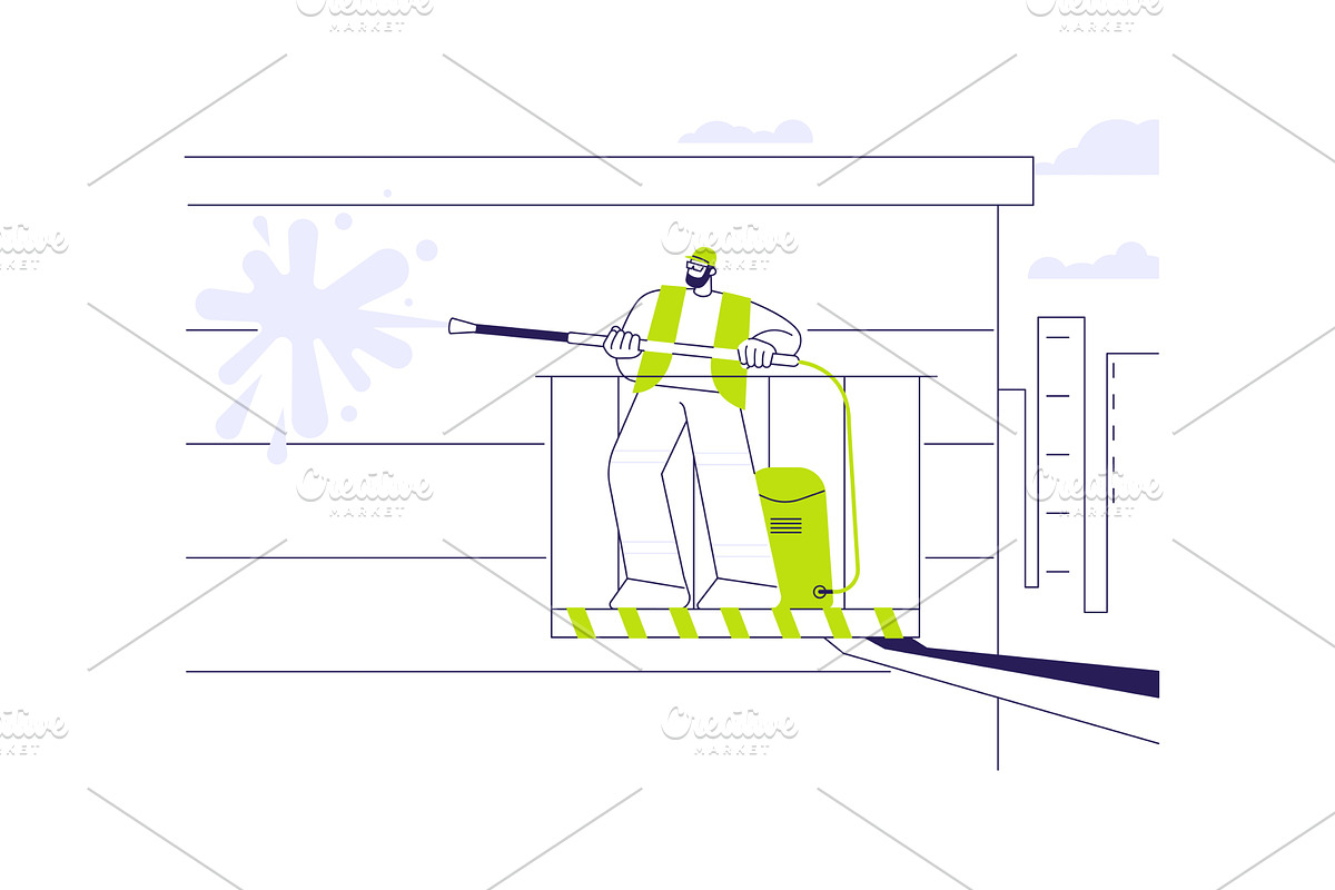 Pressure washing service abstract, an Object Illustration by Visual Generation