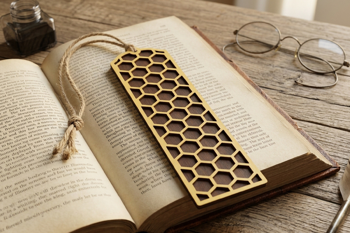 Honeycomb Grid Bookmark SVG File, an Object Graphic by Libby Wishes (Photo 2 of 3)