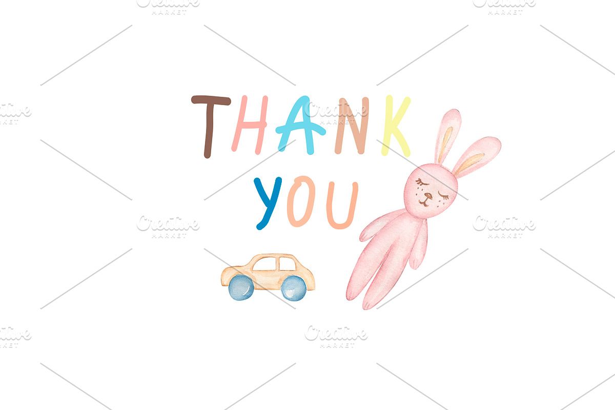 Watercolor Kids Toys & Clothes, an Object Illustration by MayaNavits (Photo 17 of 17)
