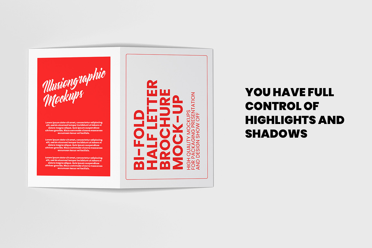 Bi-Fold Half Letter Brochure Mock-up, a Books & Magazine Mockup by Illusiongraphic (Photo 6 of 14)