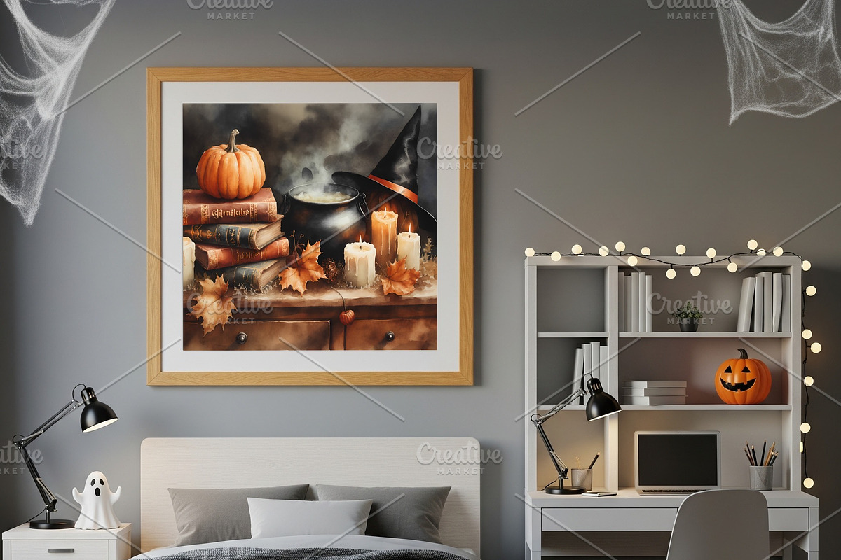 Halloween Witch Table Watercolor, a Seasonal Illustration by Floraphoria (Photo 5 of 11)