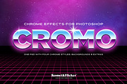 CROMO - Chrome Effects for Photoshop, a Layer Style Add-On by Komet & Flicker (Thumbnail 1 of 12)