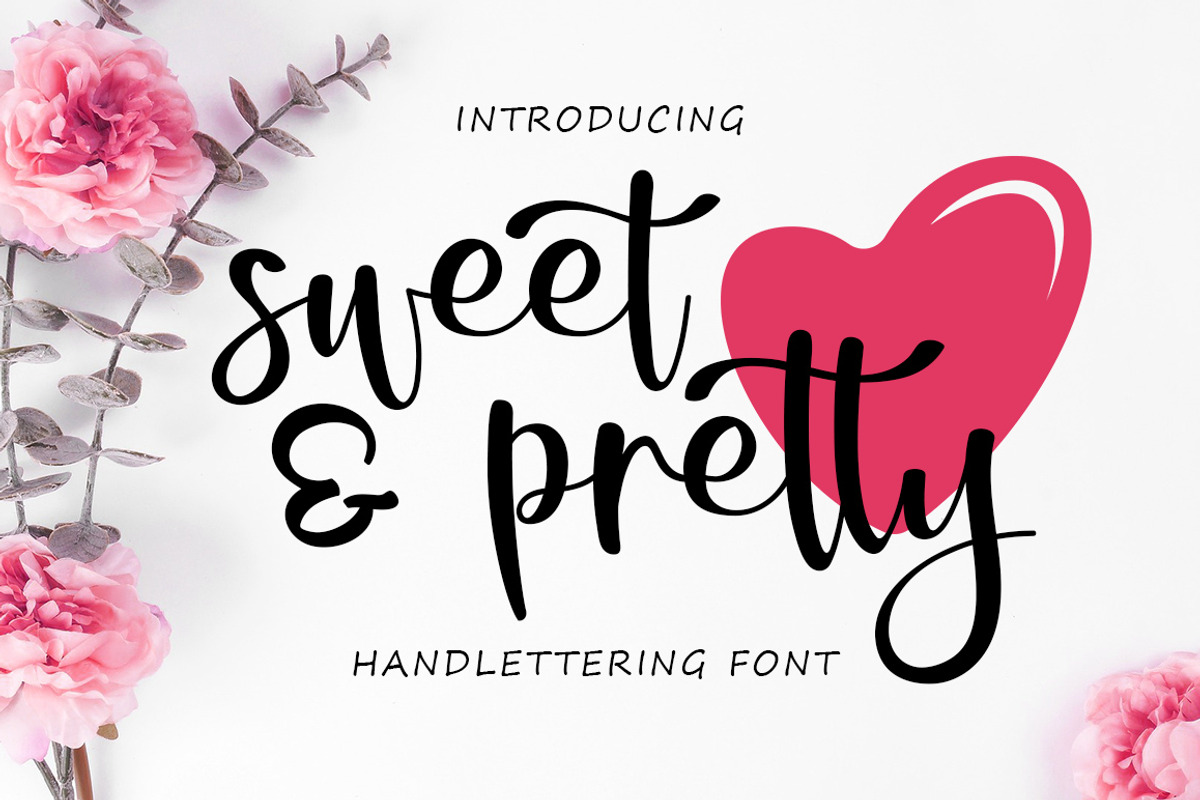 Sweet & Preety Handlettering Font, a Handwritten Font by Graphix Line Studio (Photo 1 of 9)