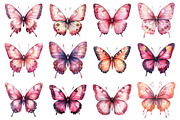 Pink Butterfly Watercolor Clipart, an Illustration by Dream Creation (Thumbnail 3 of 5)