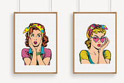 Valentine Pop-Art Girl Clipart, an Illustration by Libby Wishes (Thumbnail 3 of 5)