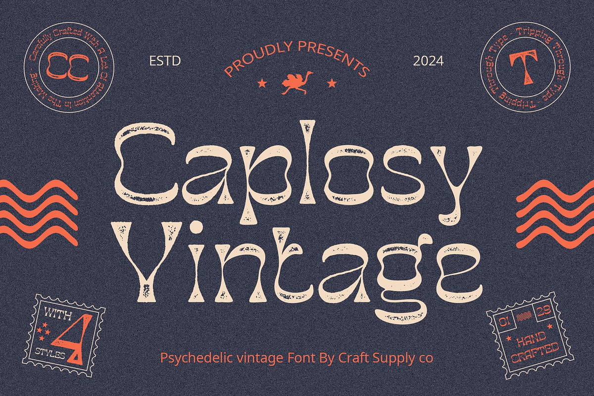 Caplosy Vintage, a Handwritten Font by Craft Supply Co. (Photo 1 of 8)