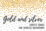 Gold and silver confetti backgrounds, a Pattern Graphic by ekmelica (Thumbnail 1 of 5)